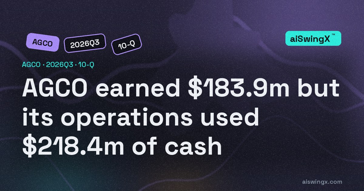 AGCO earned $183.9m but its operations used $218.4m of cash