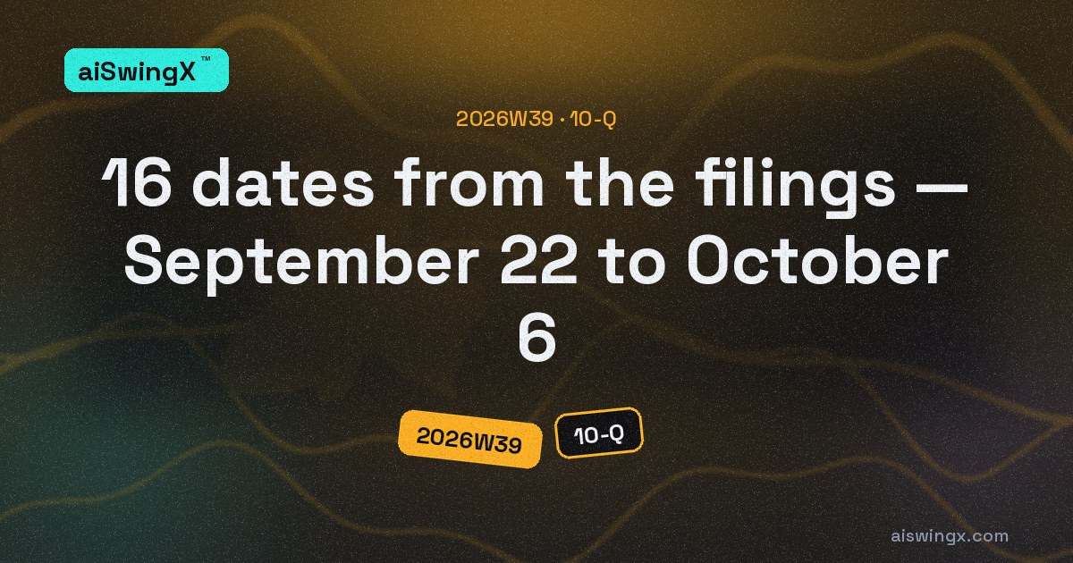 16 dates the filings already set for the next two weeks — GameStop's bitcoin covered calls expire September 25, Reddit stops reporting DAU from the September 30 quarter