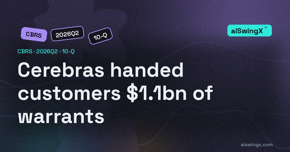 Cerebras handed customers $1.1bn of warrants, and takes it out of revenue until 2031