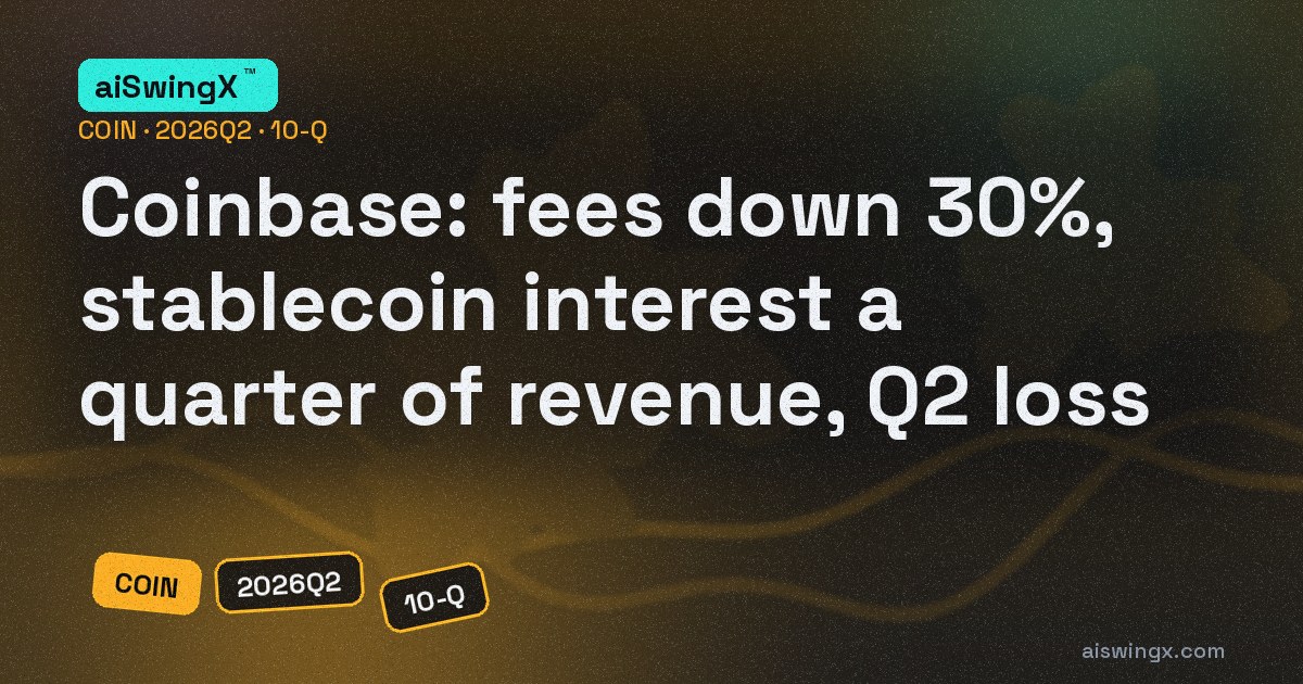 Coinbase: retail fees down 30%, stablecoin interest now a quarter of revenue, Q2 loss $359m