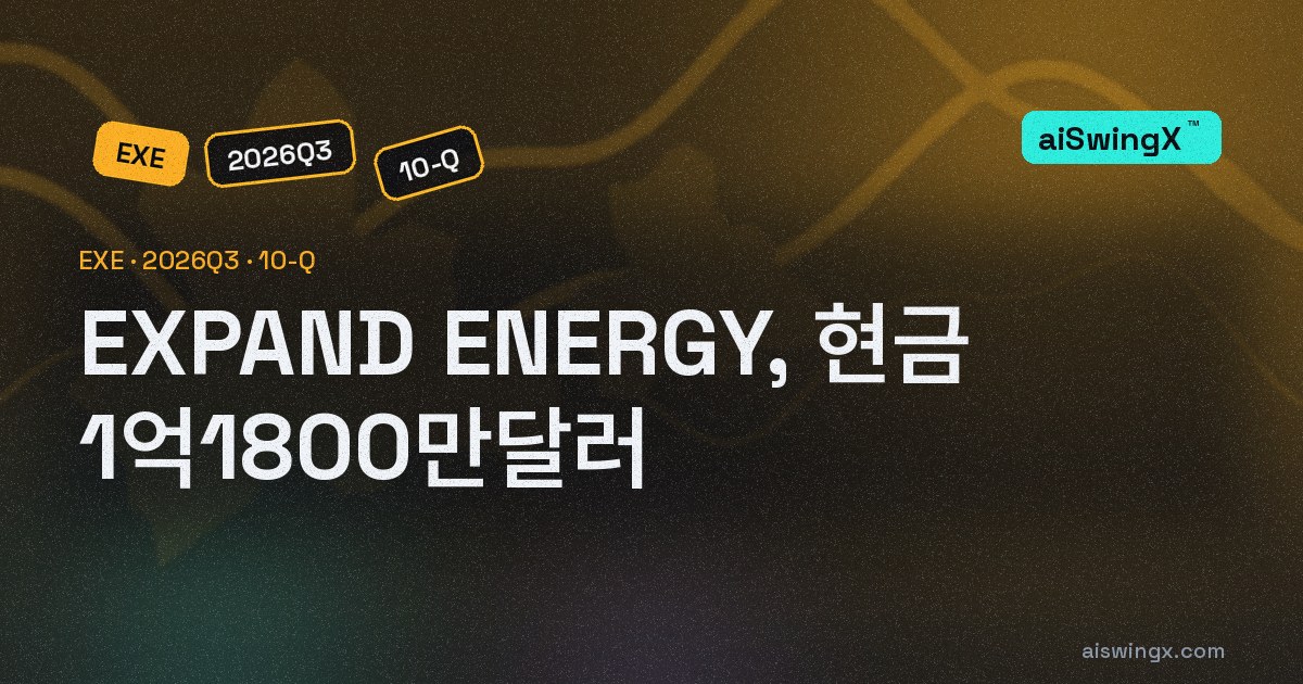 EXPAND ENERGY, 현금 1억1800만달러… 직전 회계연도 말보다 -80.8%