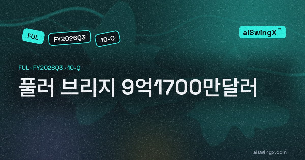 H.B. 풀러 인수용 브리지 9억1700만달러 미인출, 장기부채는 이미 20억5455만달러