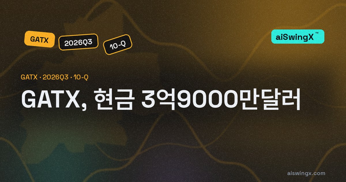 GATX, 현금 3억9000만달러… 직전 회계연도 말보다 -47.5%