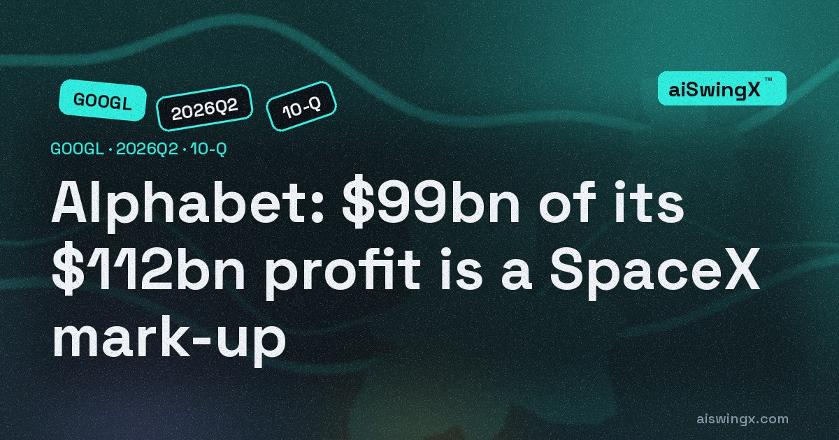 Alphabet's $112bn Q2 profit: $99bn is a mark-up on SpaceX and one private stake — in the same quarter it sold $49.6bn of new shares