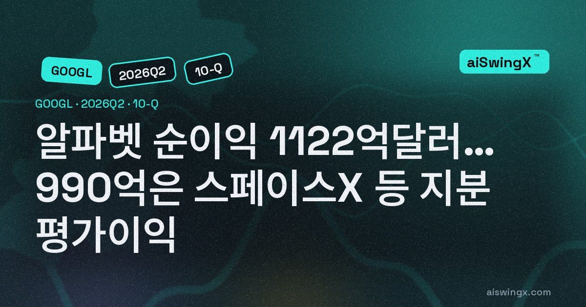 알파벳 2분기 순이익 1122억달러 중 990억달러는 스페이스X 등 지분 평가이익… 같은 분기 신주 496억달러 발행
