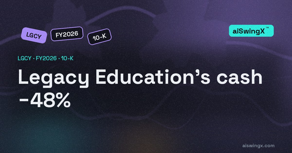 Legacy Education's net income rose 21.3% as operating cash flow fell 48.2%