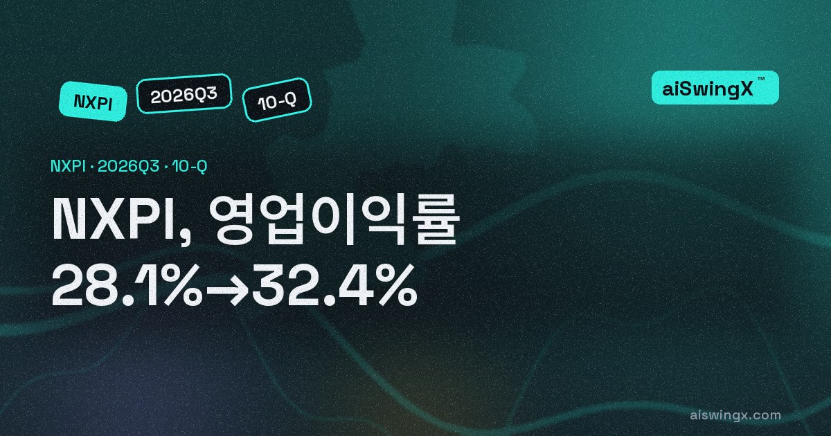 NXP Semiconductors, 영업이익률 28.1%→32.4%… 매출 +19.3%