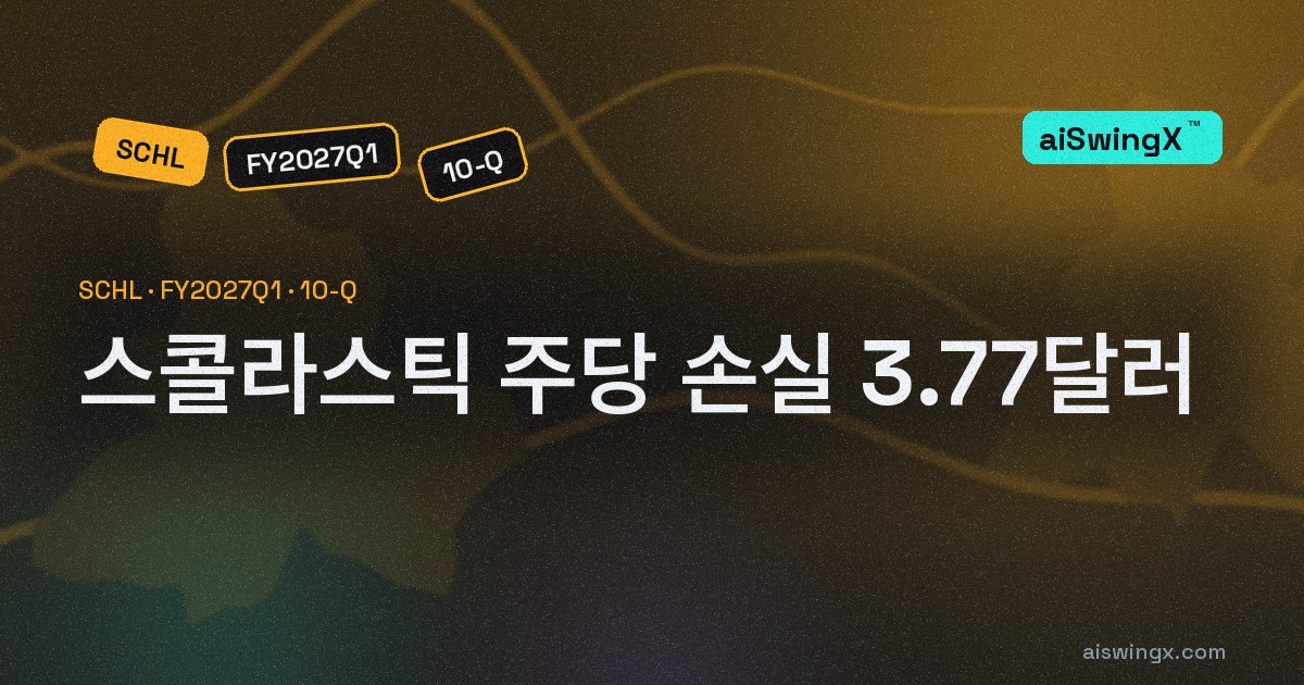 스콜라스틱 순손실 7120만달러 그대로, 주당 손실은 2.83→3.77달러