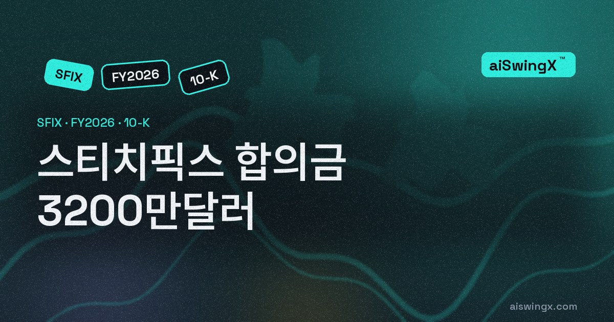 스티치픽스 총자산의 6.7%, 소송 합의금 보험 채권 3200만달러