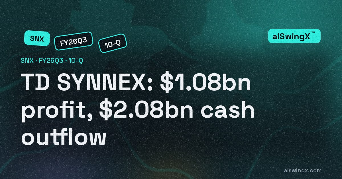 TD SYNNEX earned $1.08 billion in nine months while its operations used $2.08 billion of cash