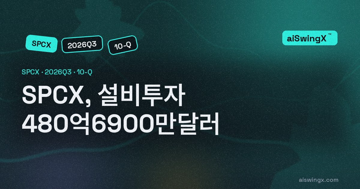 SPCX, 설비투자 480억6900만달러… 영업현금흐름의 367.0%