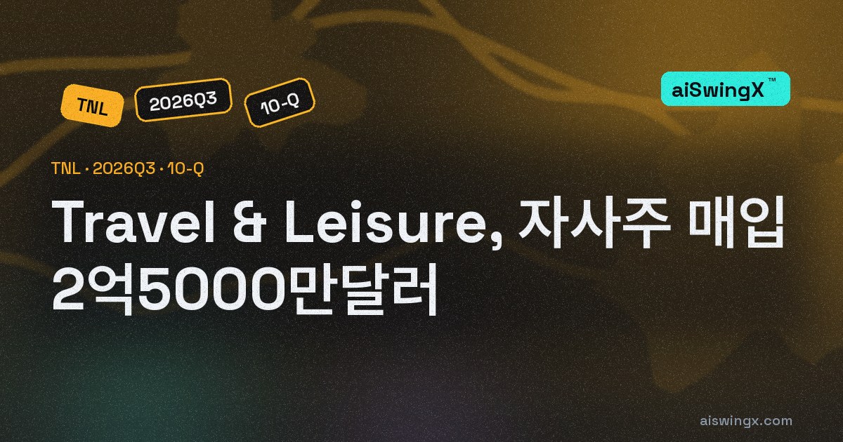 Travel & Leisure, 자사주 매입 2억5000만달러… 영업현금흐름의 64.4%
