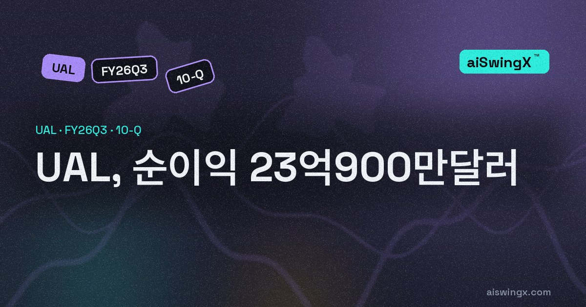 United Airlines Holdings, 순이익 23억900만달러… 영업현금흐름은 그 309.4%