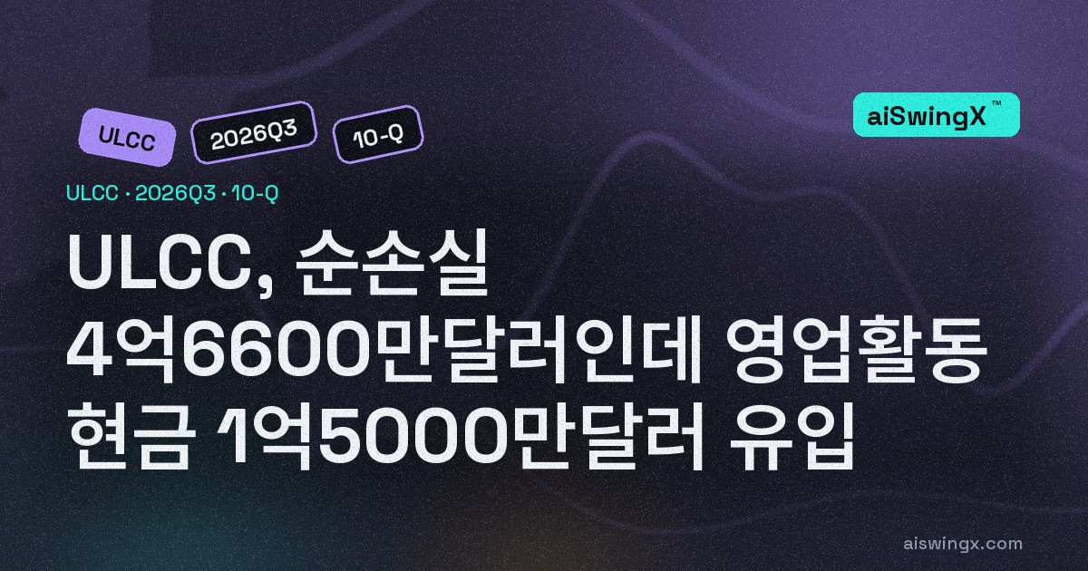 ULCC, 순손실 4억6600만달러인데 영업활동 현금 1억5000만달러 유입