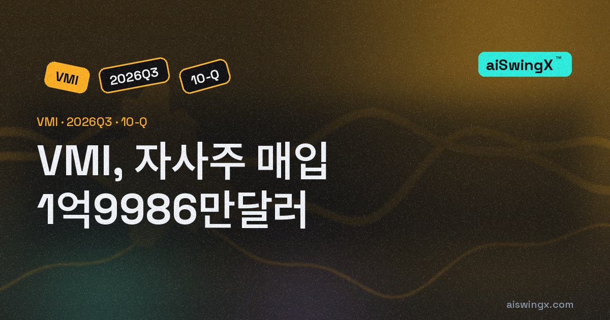 Valmont Industries, 자사주 매입 1억9986만달러… 영업현금흐름의 56.8%
